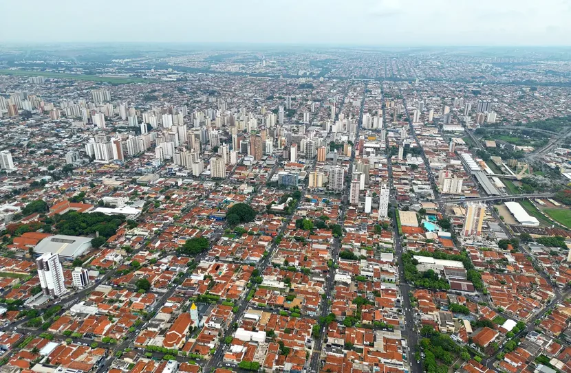 Vista aérea da região central de São José do Rio Preto