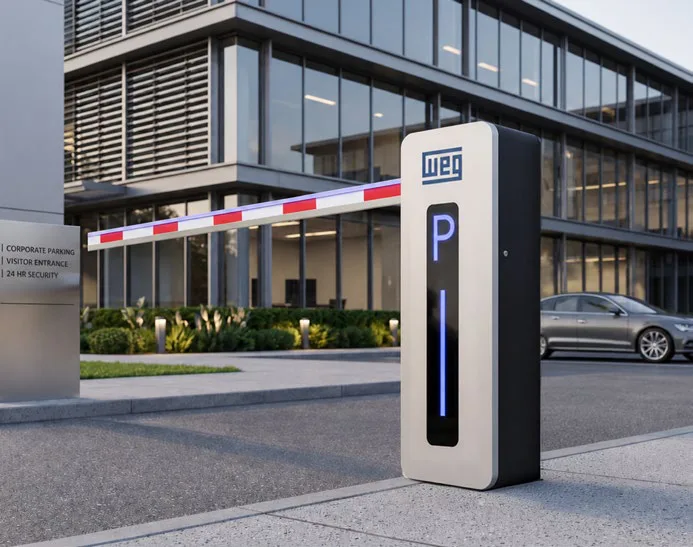 Cancela automática WEG WAccess WA-3000 com braço iluminado em LED